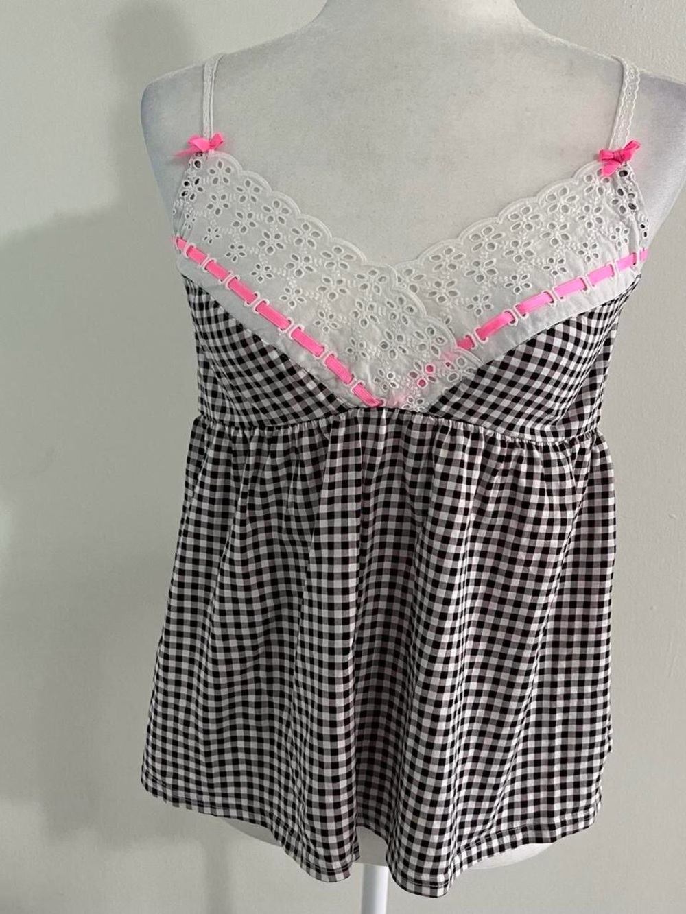 Victoria’s Secret Y2k Gingham Babydoll Cami